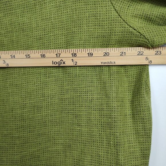 Jennifer Moore Jacket Women's Size 16 Green Linen-Blend 5-Button Round Neck - Picture 4 of 9